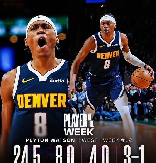 掘金本赛季第三位周最佳!沃特森场均24+8+5,带队3胜1负,生涯首次当选 掘金本赛季第三位周最佳!沃特森场均24+8+5,带队3胜1负,生涯首次当选